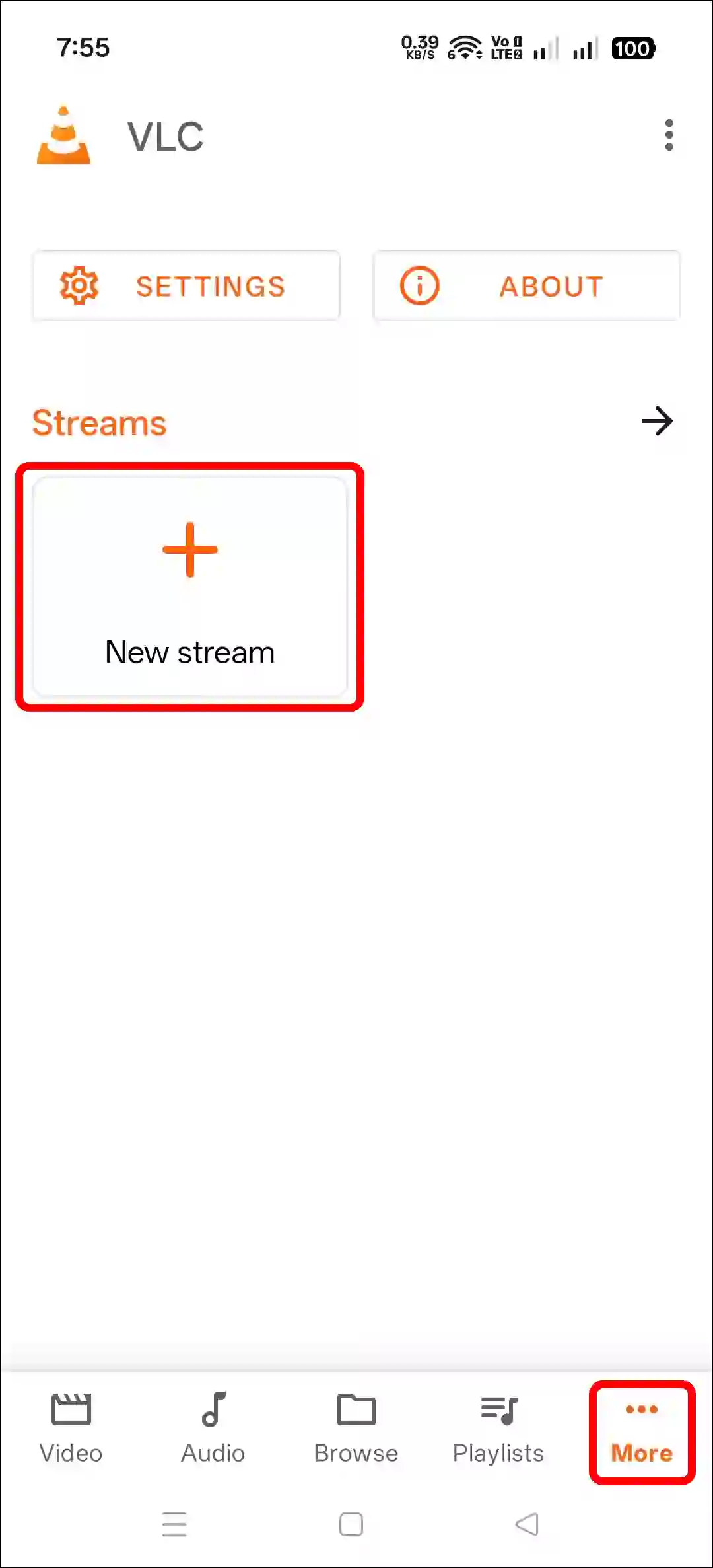 Add IPTV M3U list in VLC Player on Android