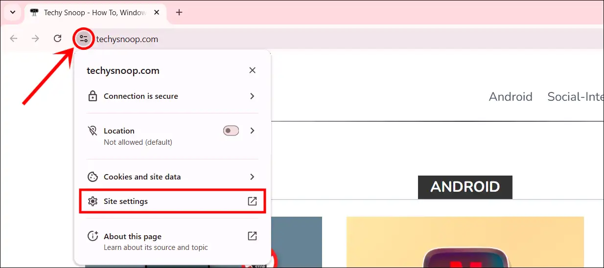 chrome browser site settings