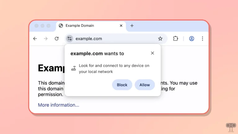Chrome Says "Site Wants to Look for and Connect to Any Device on Your Local Network"
