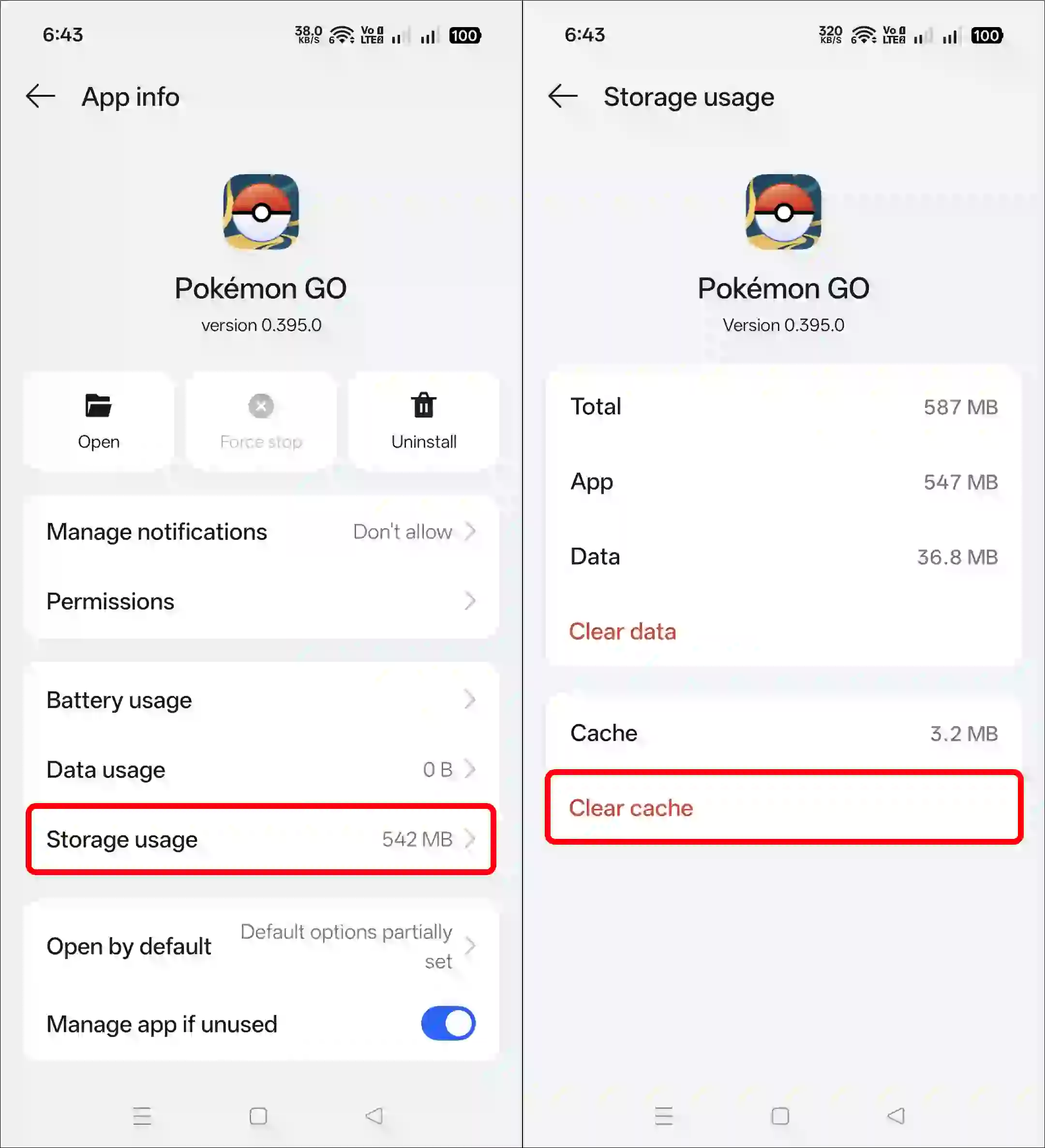 clear pokemon go cache android