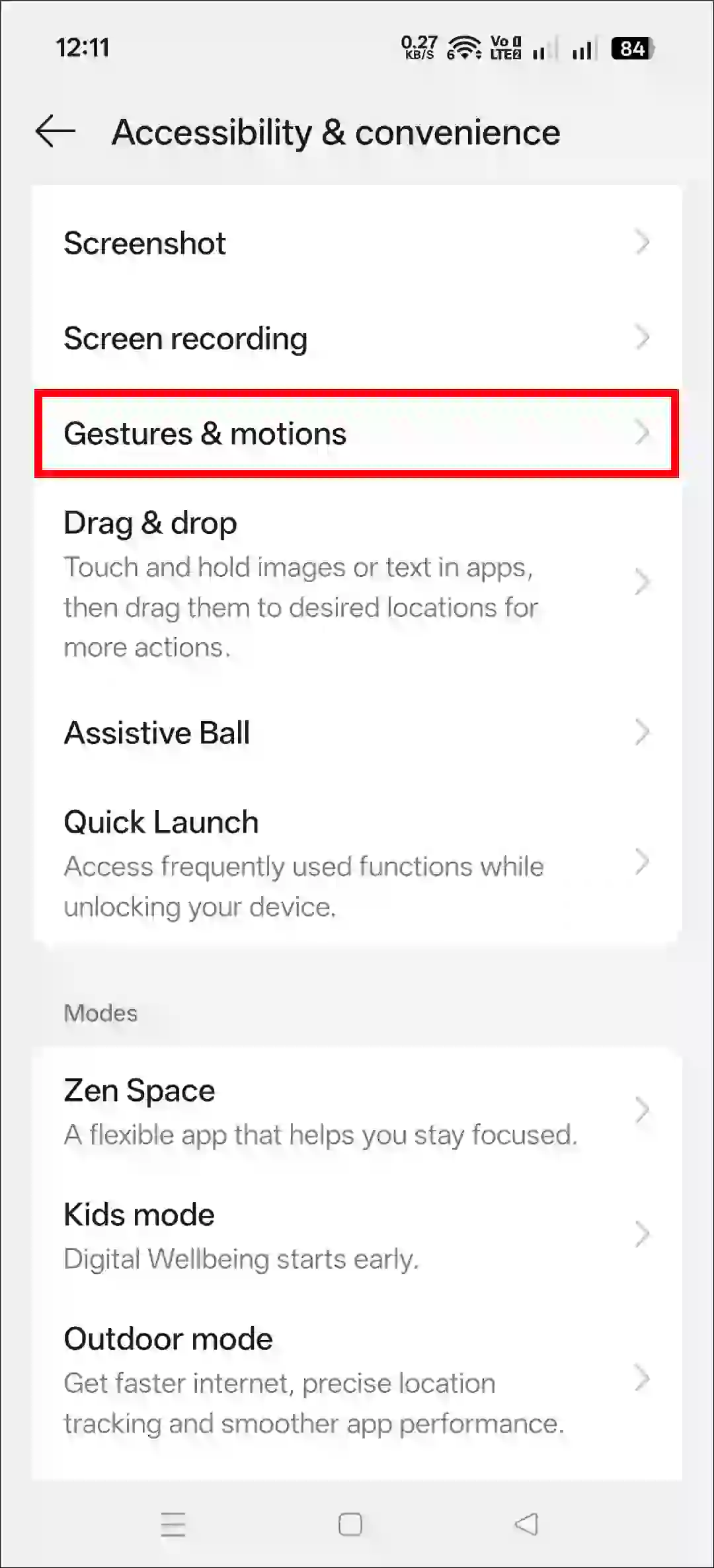 Enable air scroll gestures in your Oppo phone