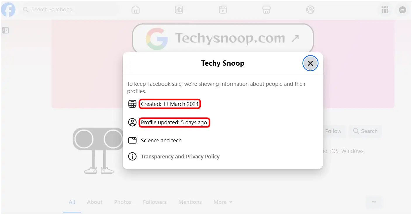 find out when someone joined facebook on pc