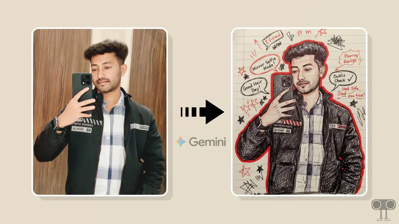 Convert Your Photo Into Notebook Paper Art Drawing Using Gemini Prompts