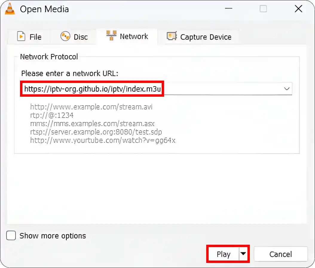 Watch IPTV channels in VLC player on PC