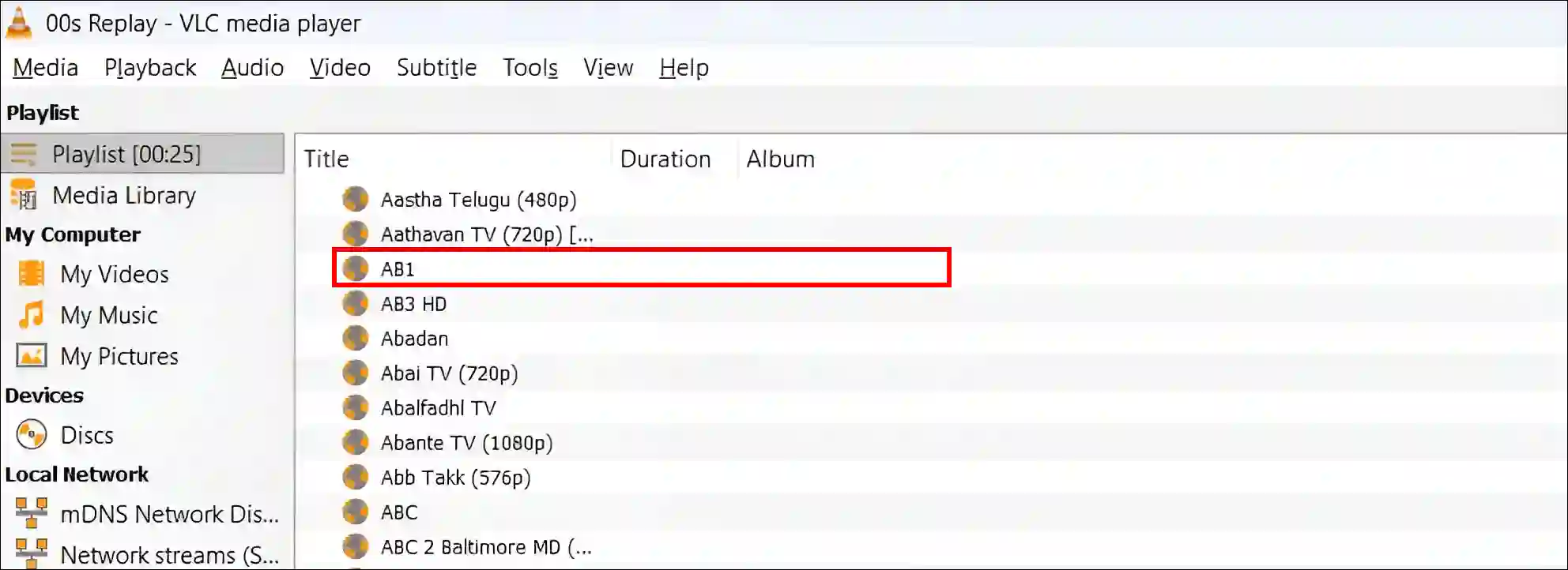 Watch IPTV channels in VLC player on PC
