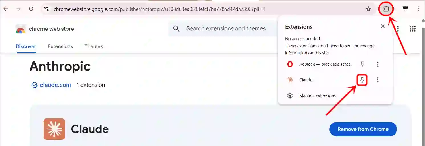claude ai extension for chrome