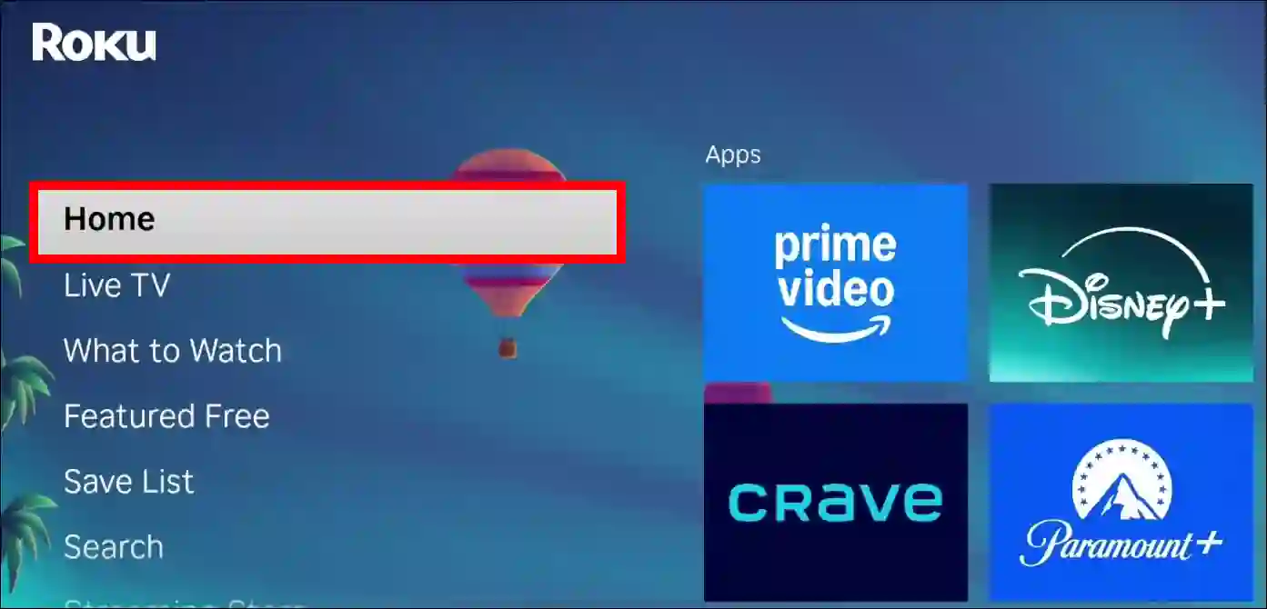 Delete an app from the roku tv home screen