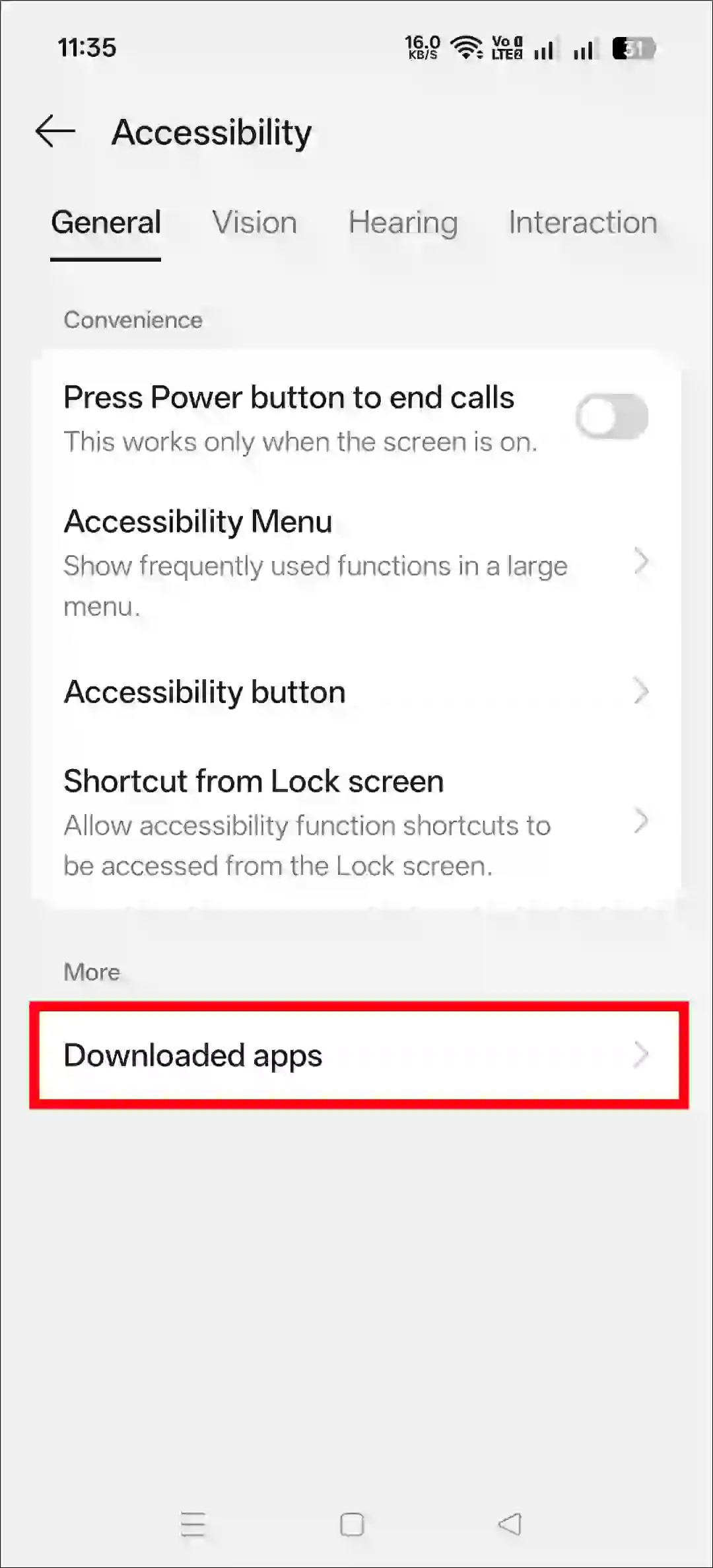 disable accessibility android