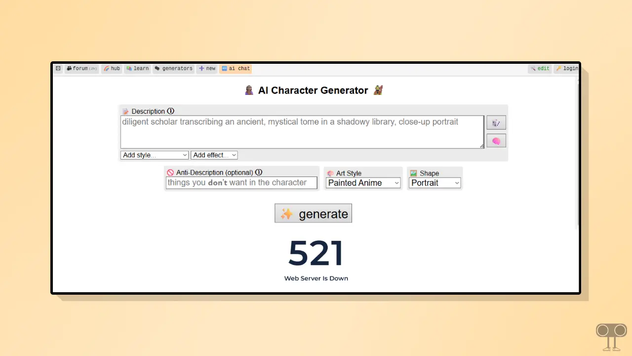 perchance ai chat error 521