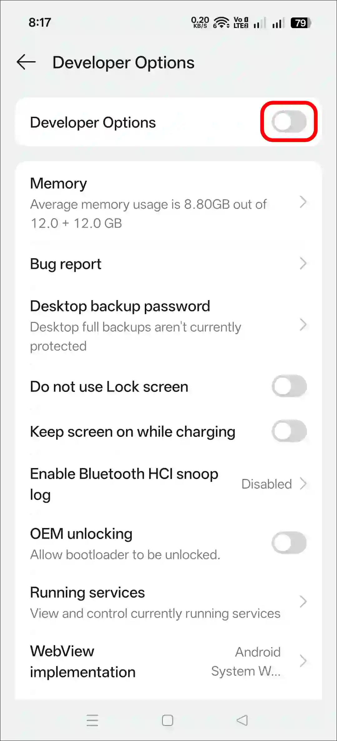 turn off developer options android