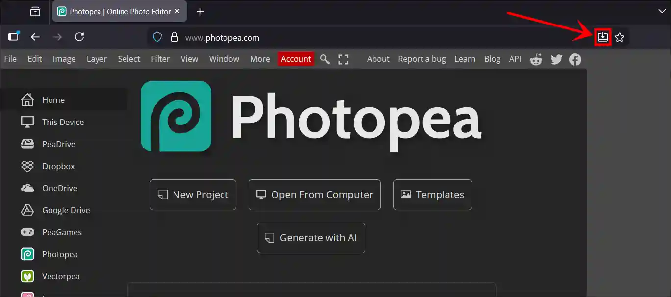 install photopea firefox