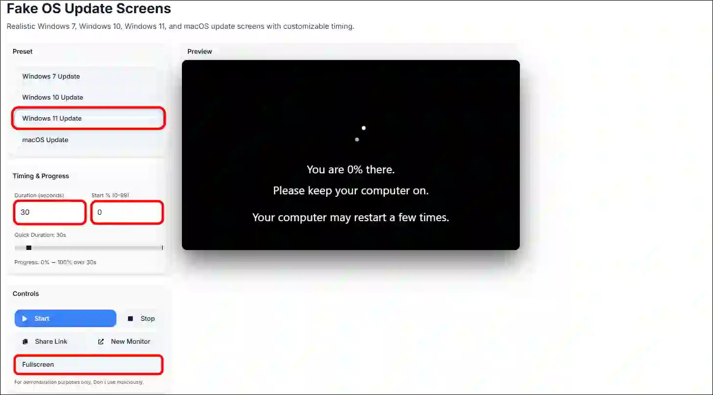 mcstumble fake os update screens