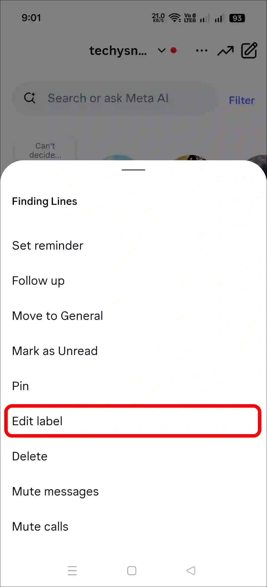 remove lead label from instagram chat
