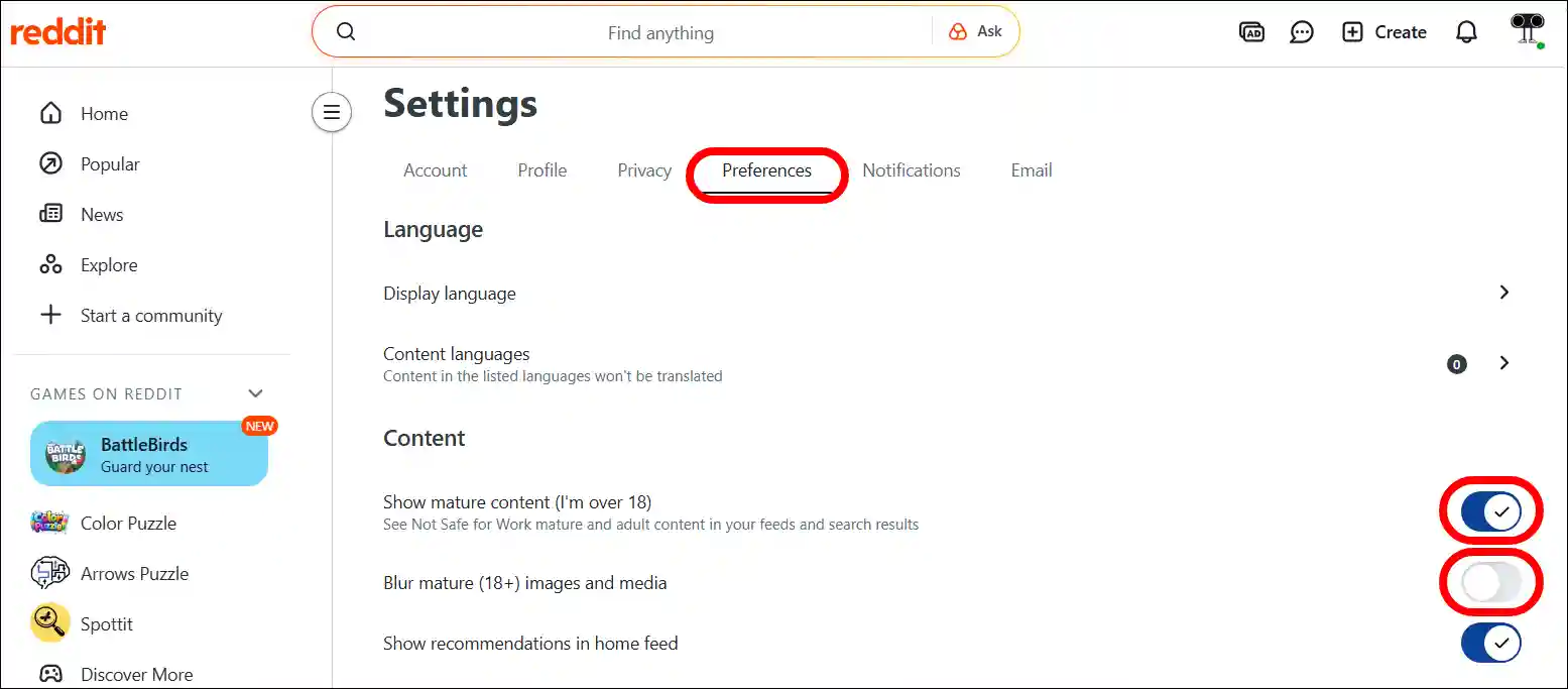remove nsfw warning reddit pc