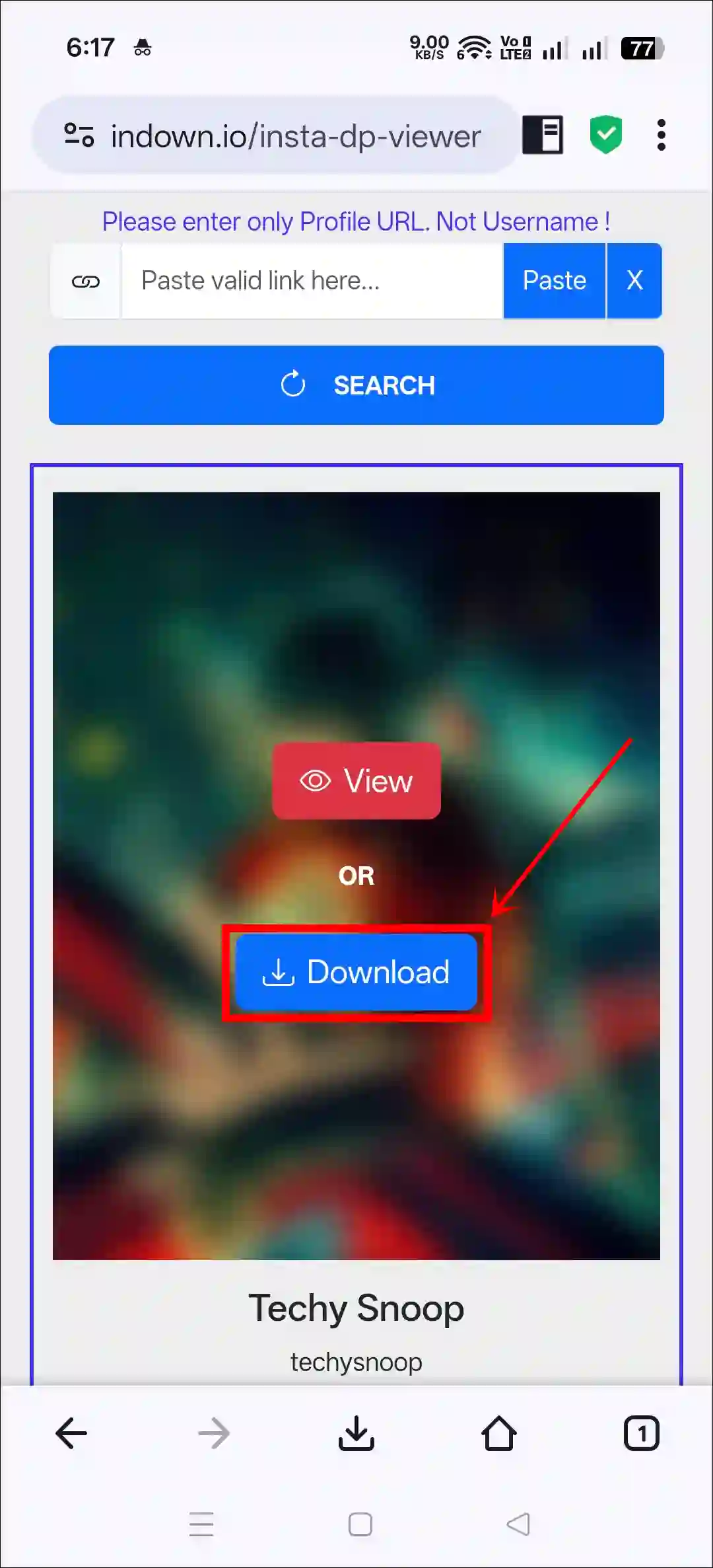 save instagram profile picture