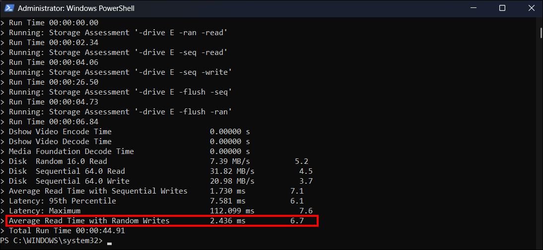 Test usb drive speed on pc using powershell