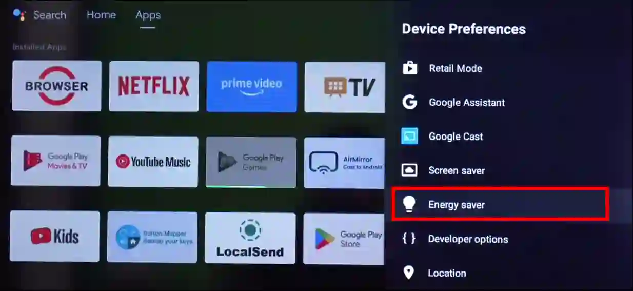 turn off screen timeout on google tv