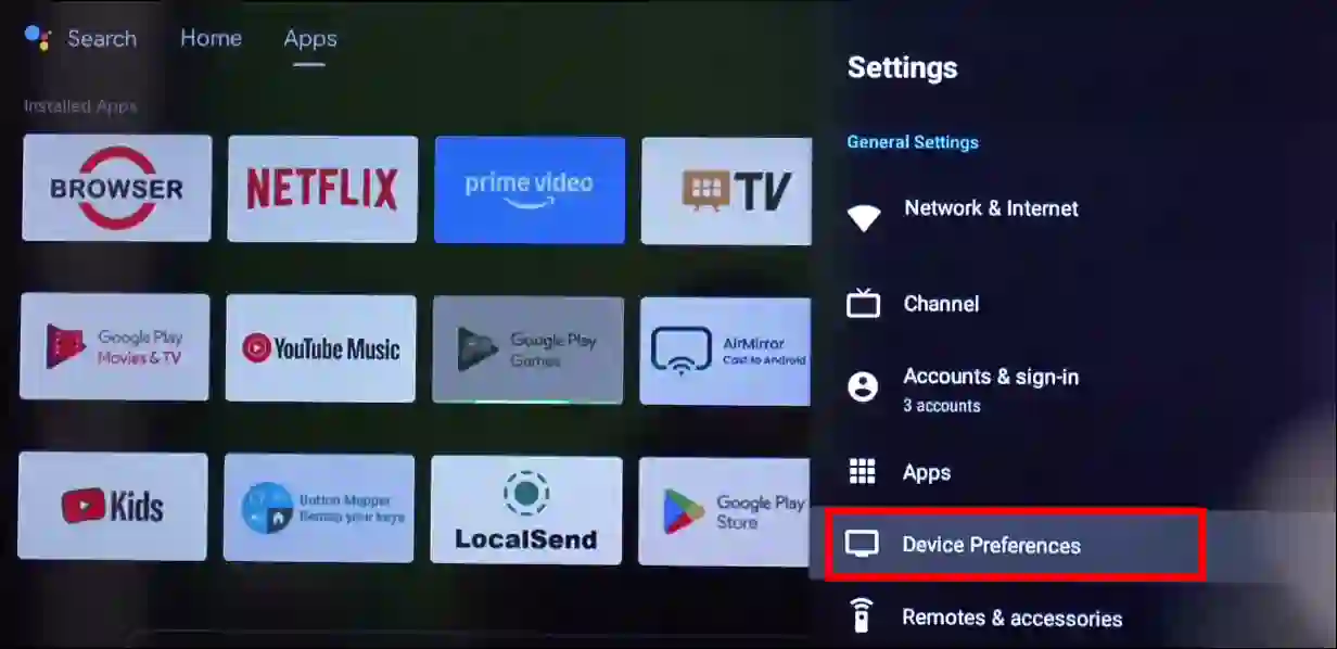 turn off screen timeout on google tv