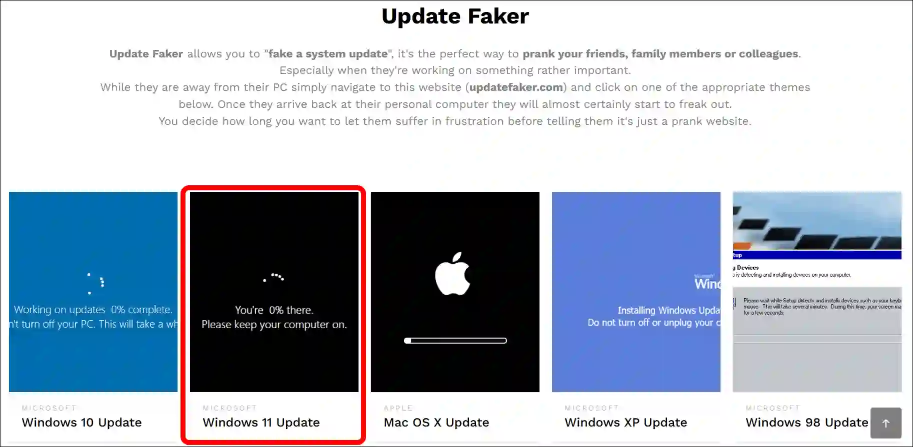 update faker windows 11