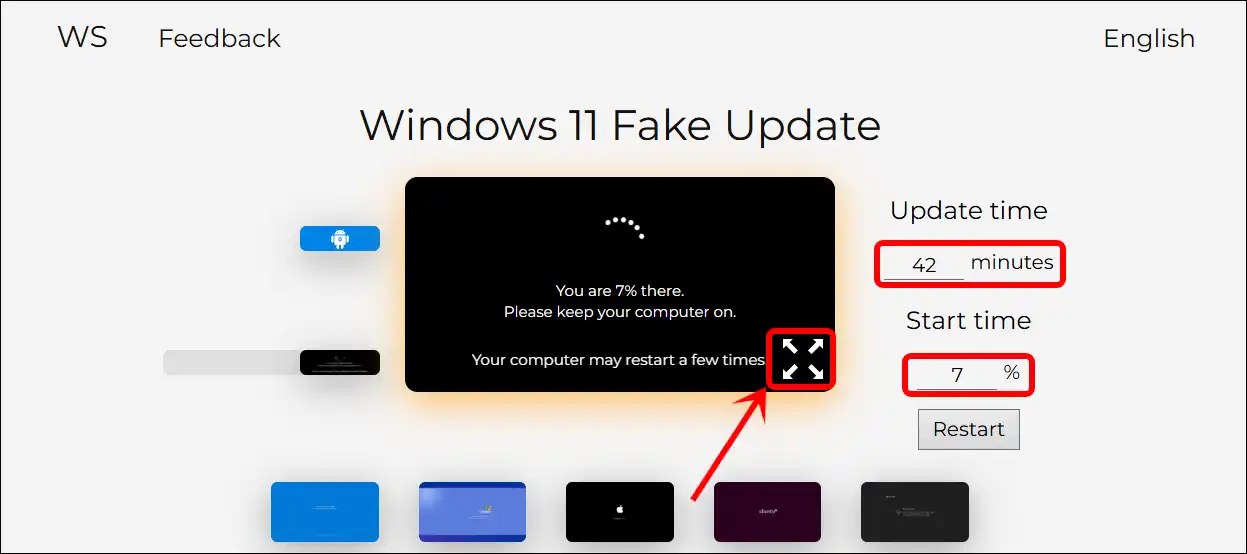 whitescreen.online fake windows 11 update