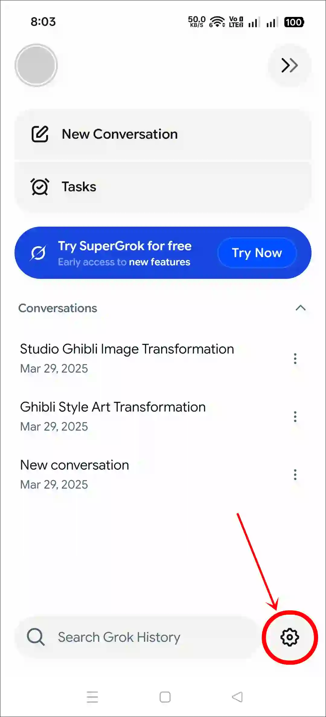 disable haptics grok app