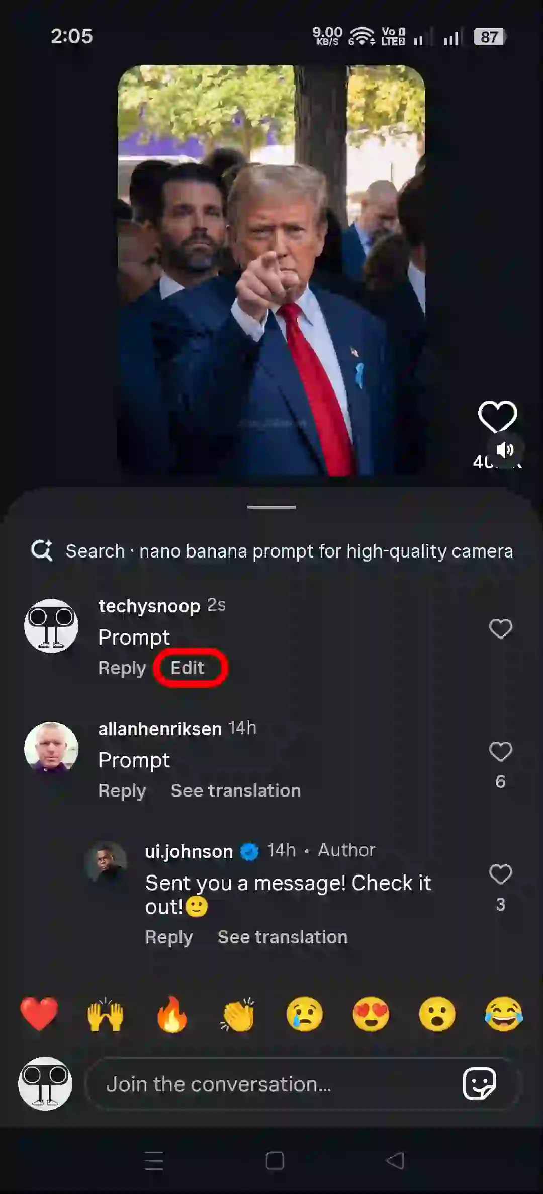 edit ig comment after posting