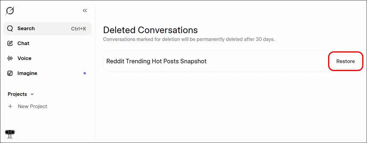 grok web deleted chat recovery