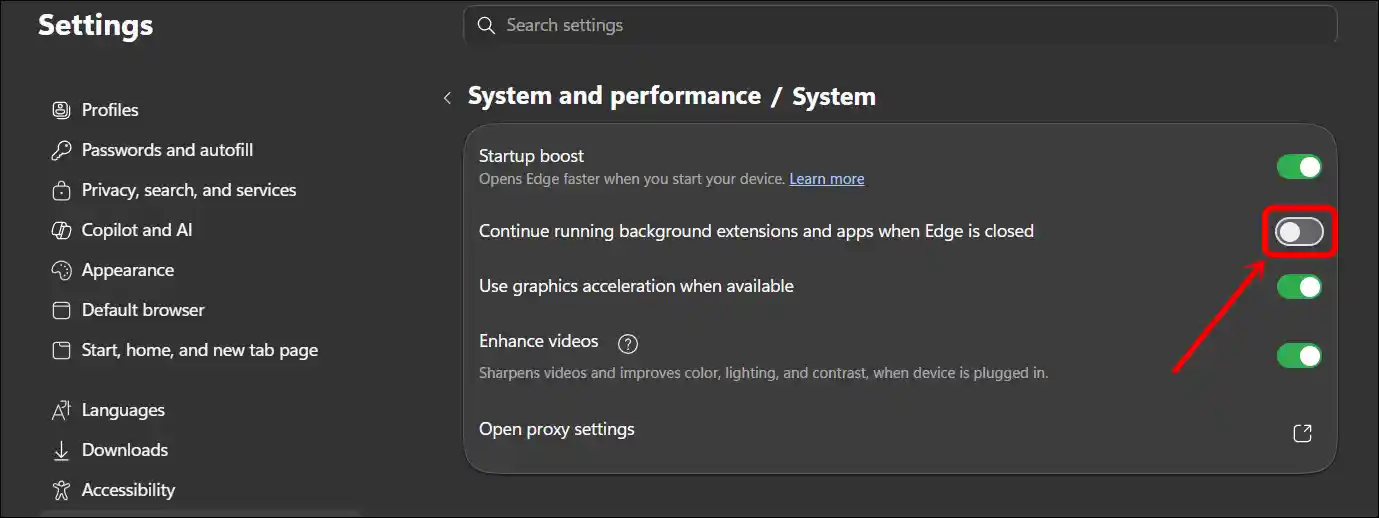 disable edge background processes