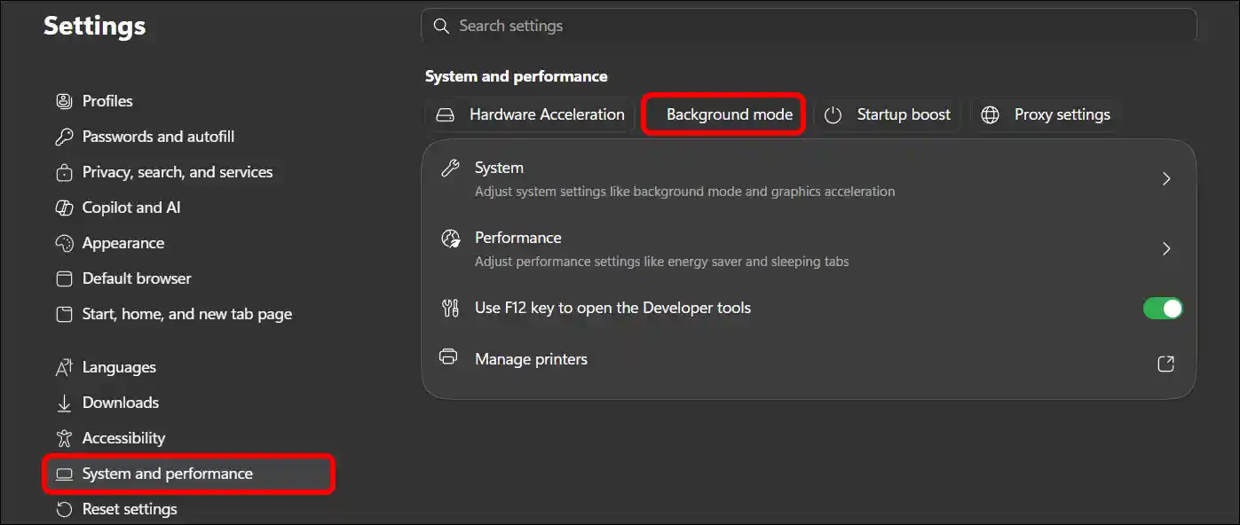 disable edge background processes