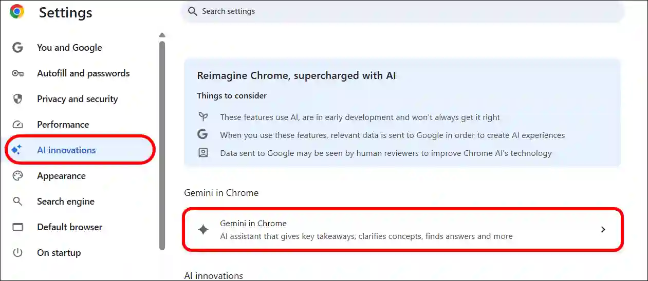 disable gemini in system tray