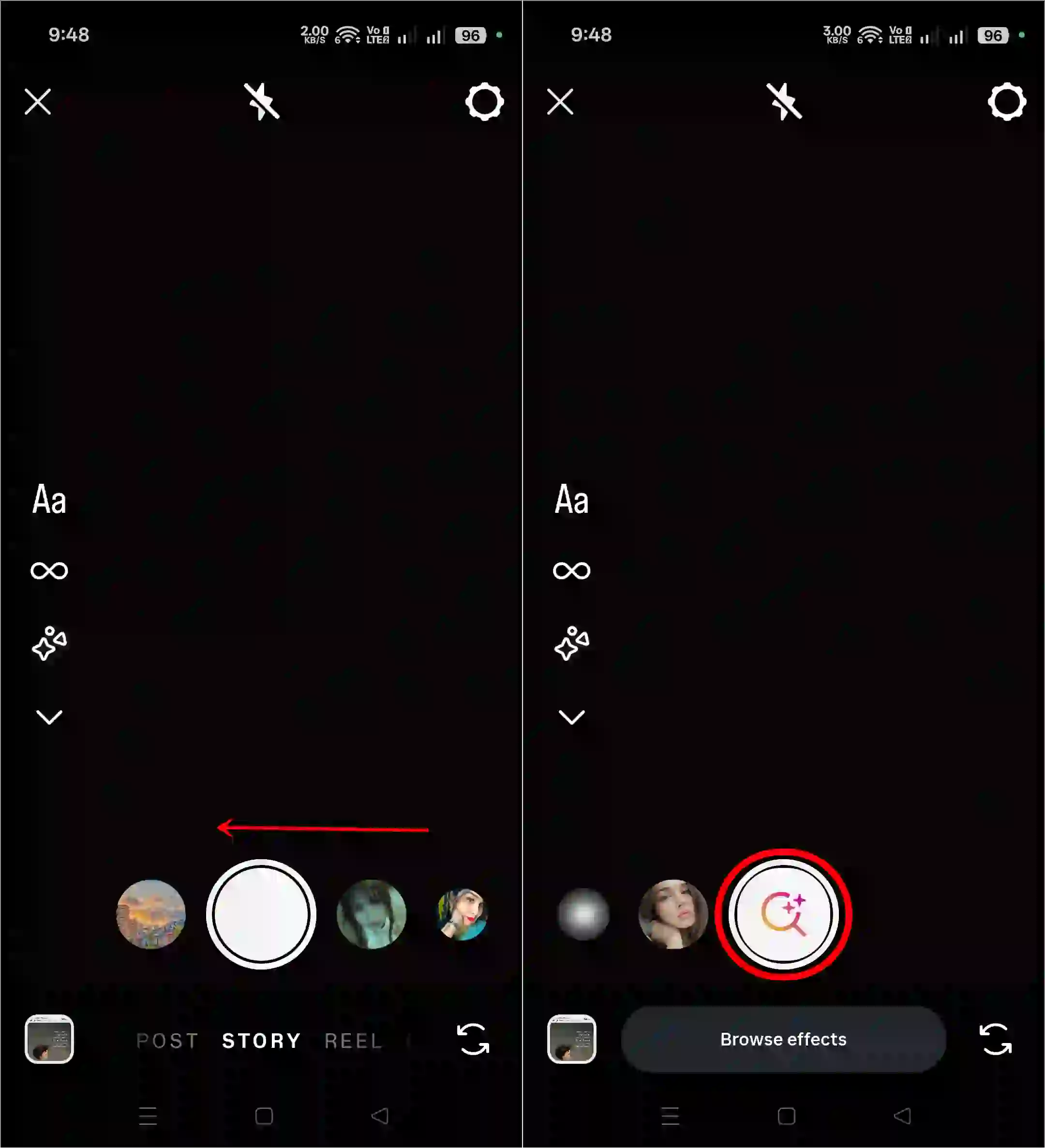 find new effect in ig camera
