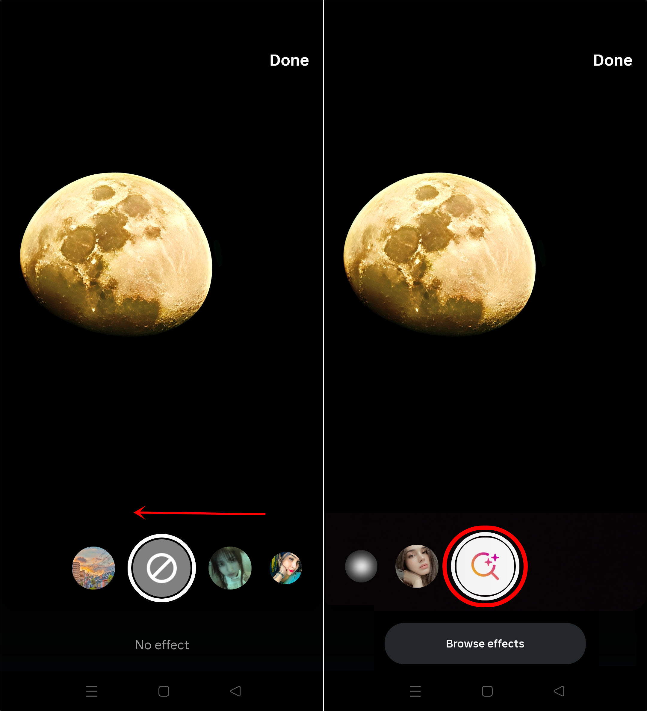 find new effects for ig camera roll