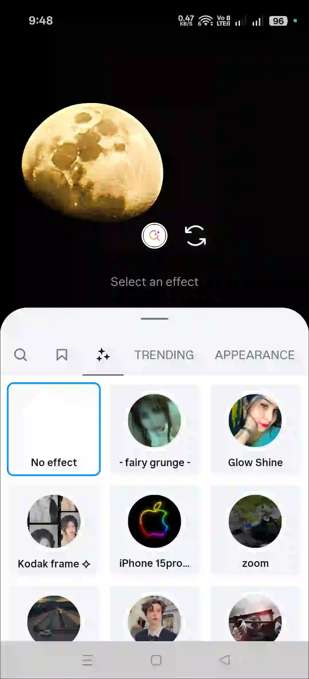 find new effects for ig camera roll