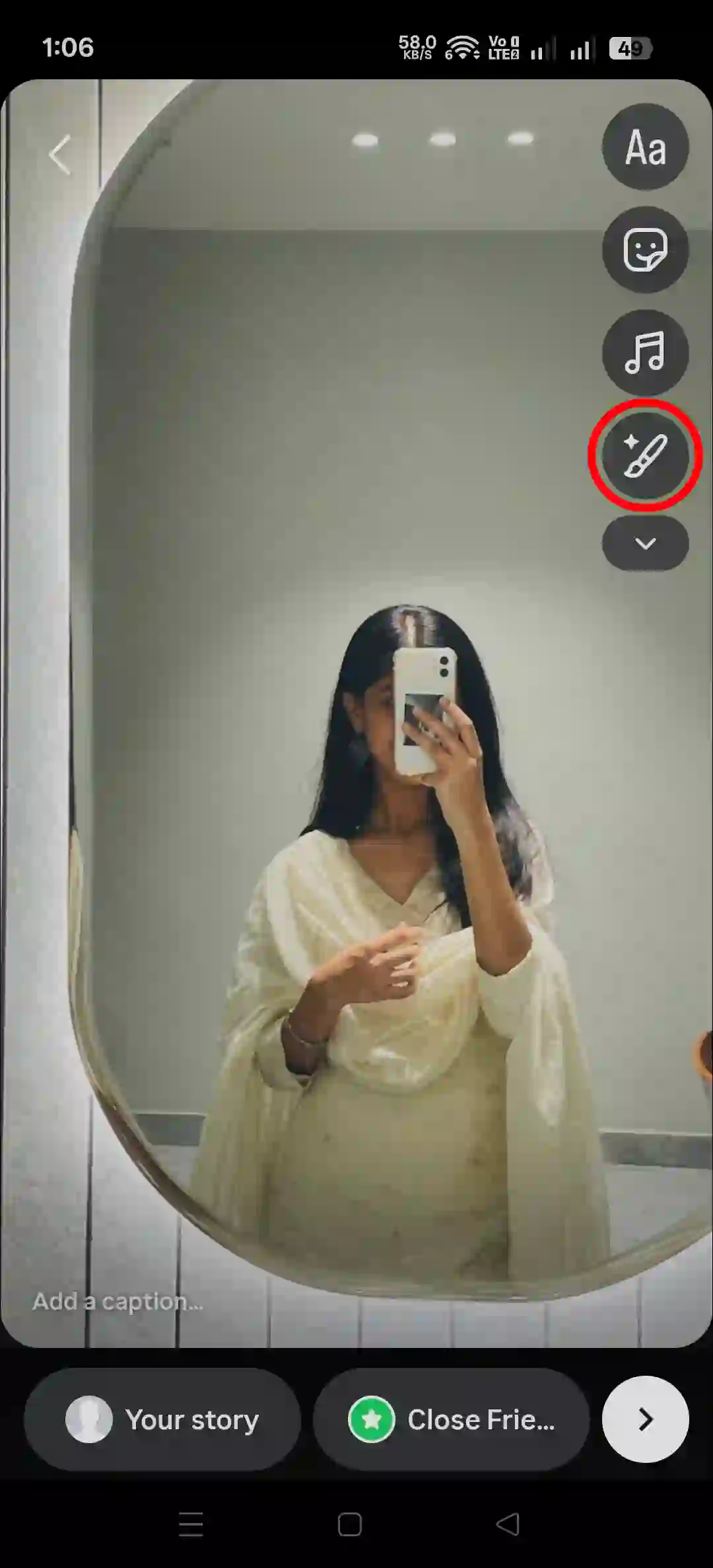 mirror selfie led light glow