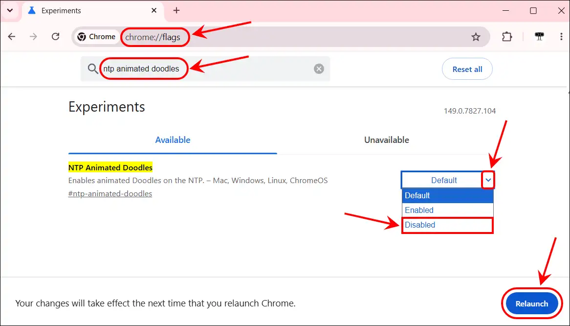 turn off google doodles on chrome