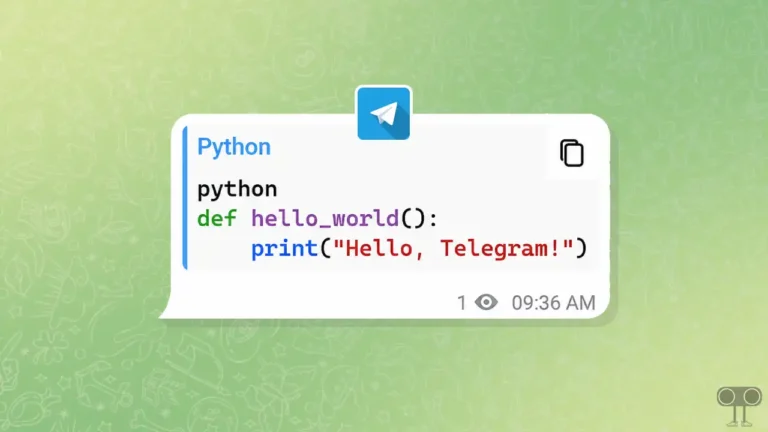 How to Send Code Snippets on Telegram App and Web
