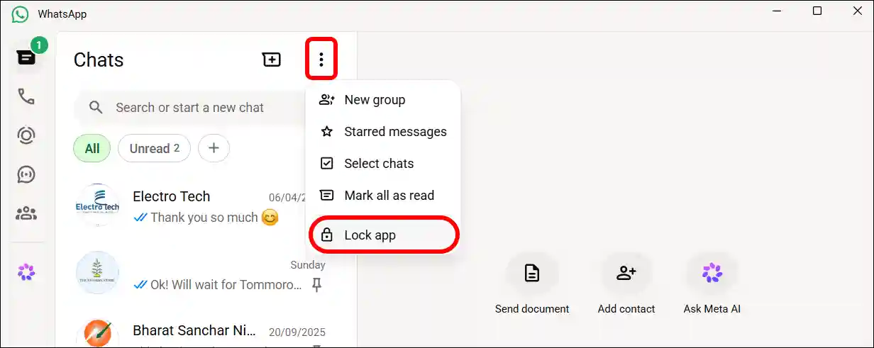 whatsapp web lock manually