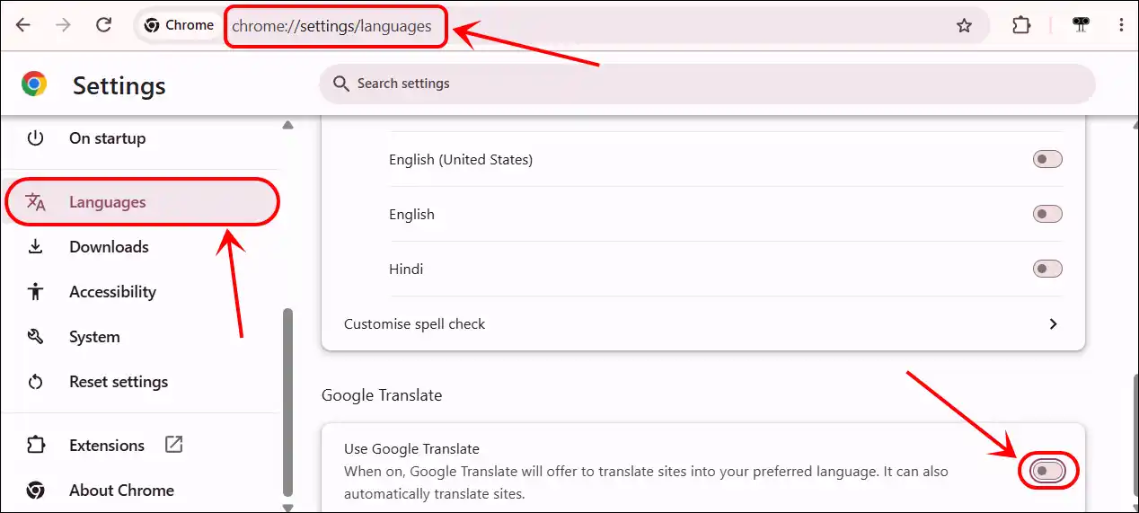 Stop Translate Pop-up in Chrome (Desktop)